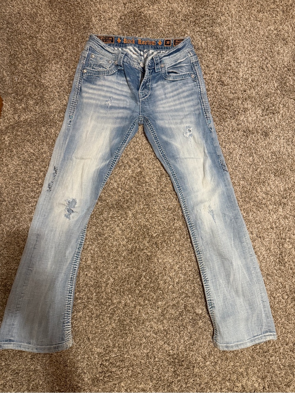 Rock Revival Light Wash Slim Straight Jeans